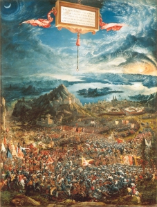 Albrecht Altdorfer, La Battaglia di Alessandro ad Isso, olio su tavola, 1529 (Alte Pinakothek, Monaco)